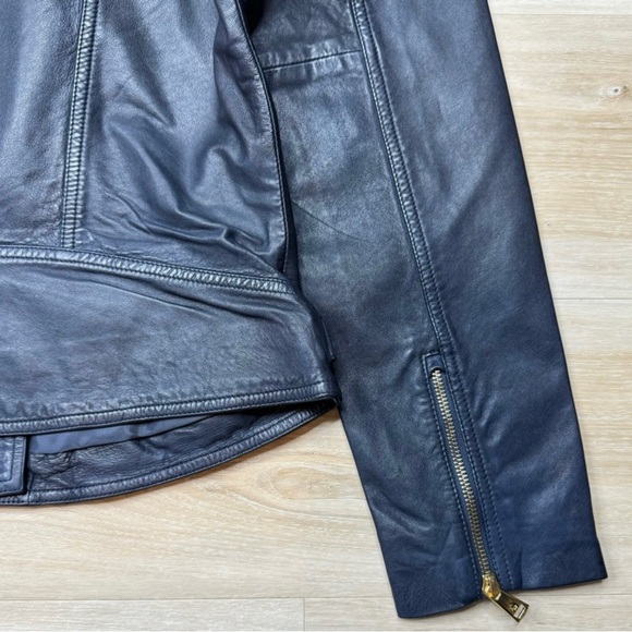 Ralph Lauren Tumbled Leather with Asymmetrical Zip moto jacket. - Picture 5 of 8